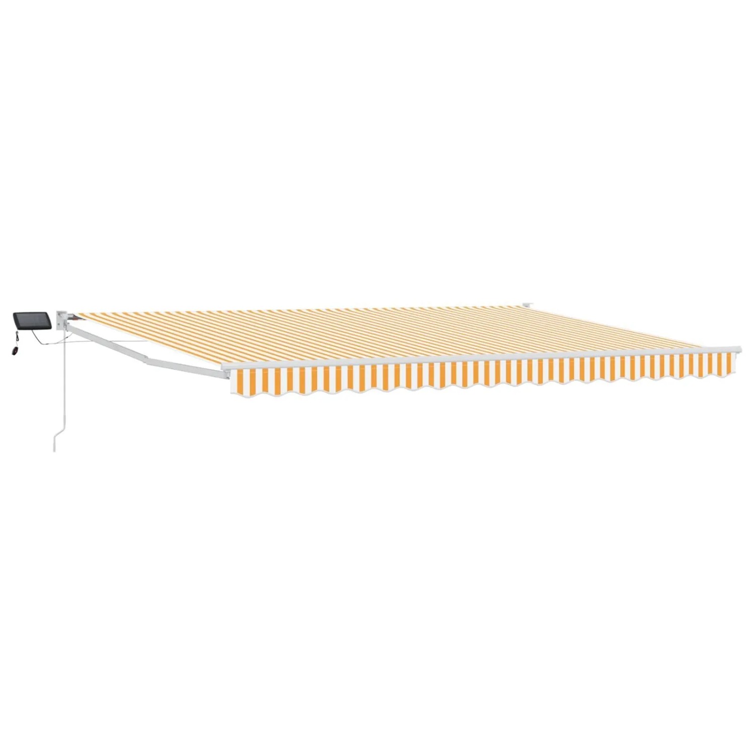 vidaXL Manuelle Gelenkarmmarkise mit LEDs Orange und Weiß 5 x 3 m 3419324