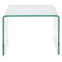 Transparenter Glas-Nachttisch Suzana, 50 cm, modernes Design. Ideal als Beistelltisch.
