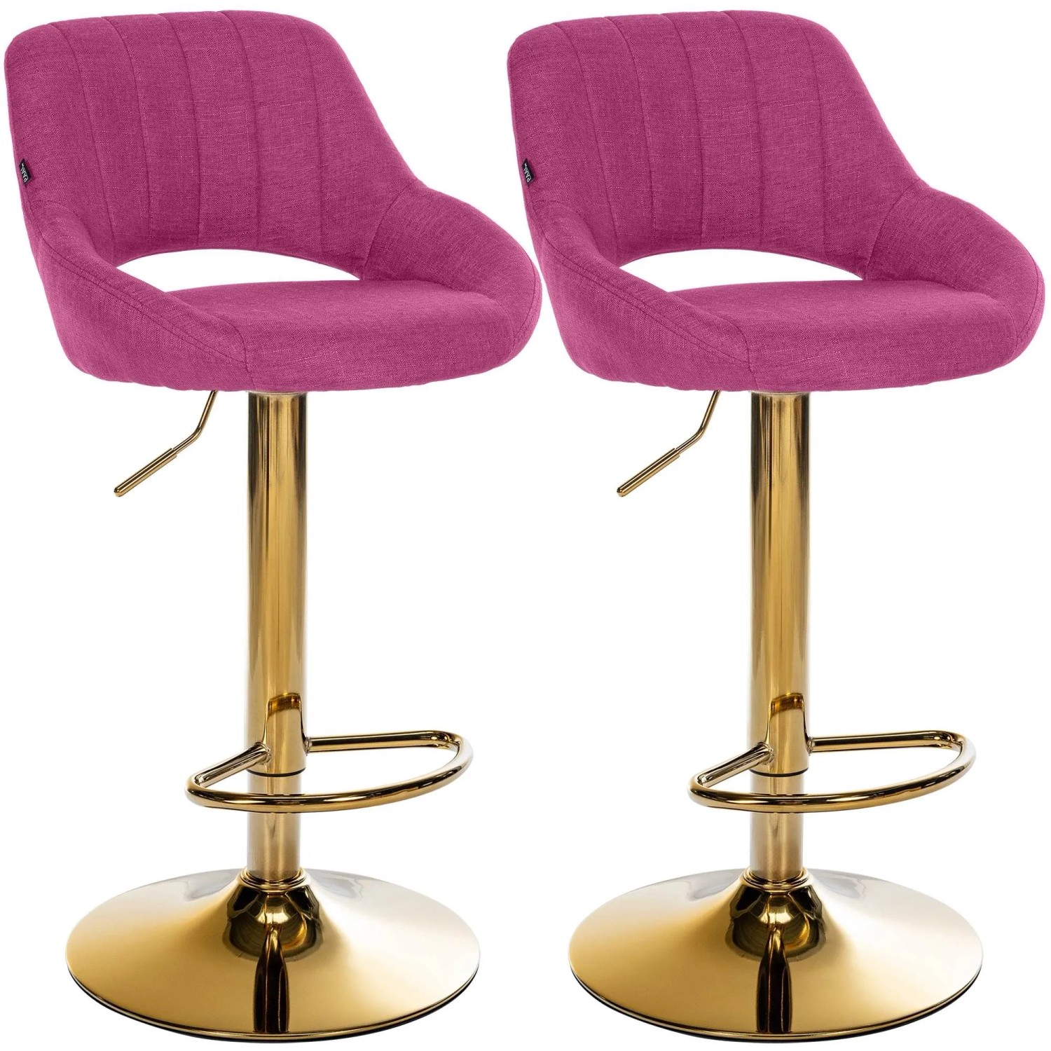 CLP 2er Set Barhocker Milet Stoff Metall Gold/Lila