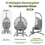 Vergleich: Sekey Hängesessel mit breiterer, ergonomischer Rattan-Sitzschale (93 cm) für entspanntes Sitzen, gegenüber schmalerem Modell.