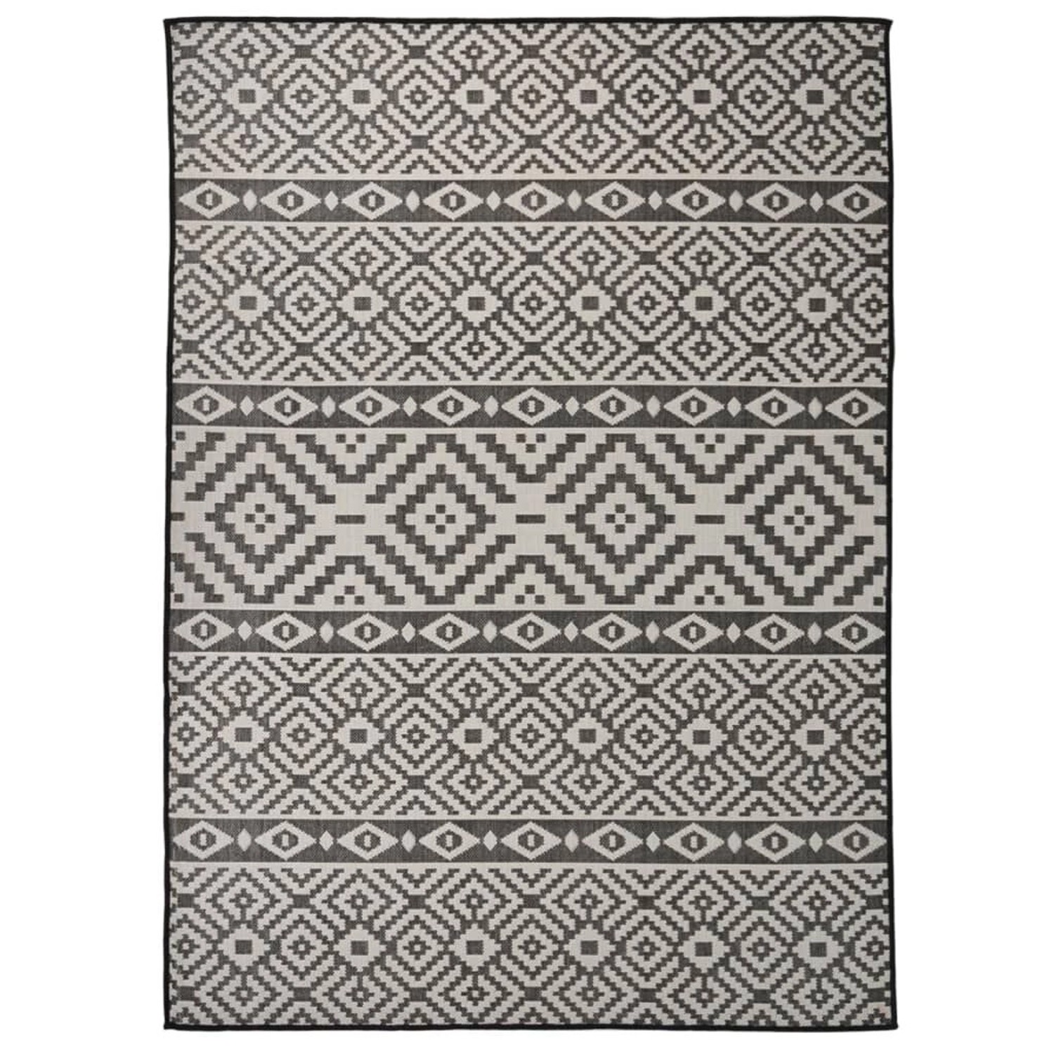 vidaXL Outdoorteppich Flachgewebe 200x280 Cm Schwarz Gestreift 1124024 günstig online kaufen