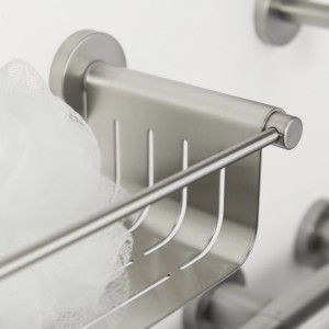 Tiger Boston Schwammkorb aus gebürstetem Edelstahl mit Badeschwamm.