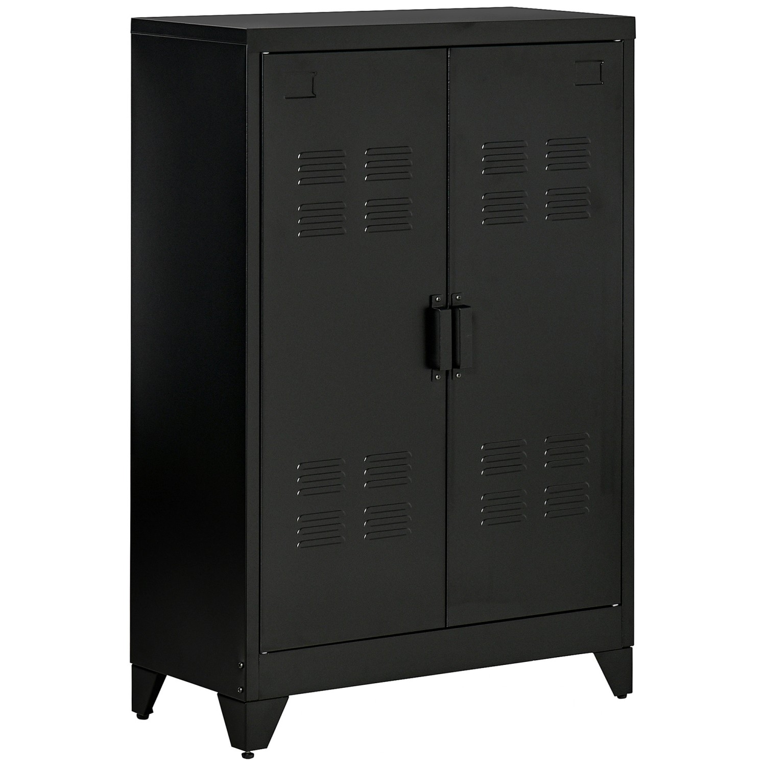 HOMCOM Sideboard mit 2 Verstellbaren Einlegeböden Schwarz 75 x 33 x 110 cm günstig online kaufen