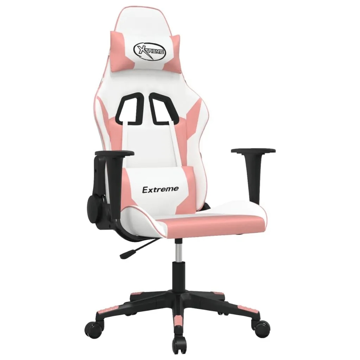 vidaXL Gaming-Stuhl mit Massagefunktion Weiß und Rosa Kunstleder 345454 günstig online kaufen
