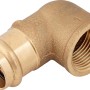 90 Grad Presswinkel aus Rotguss, 28 mm x 30,3 mm (Rp 1), für Kupferrohr-Installationen.