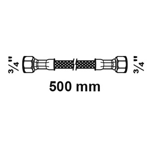 Kirchhoff Flexschlauch, 500 mm, 3/4 Zoll, flexibel und robust für Trinkwasserinstallationen.