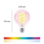 Philips Smart Globe LED-Leuchtmittel G95 E27, rosa getönt, spiralförmiges Filament, RGB & Weißlicht.