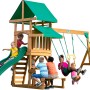 Backyard Discovery Belmont Spielturm mit Schaukeln, Rutsche und Picknicktisch für Kinder.