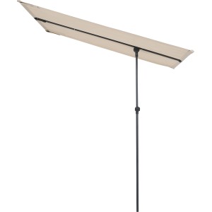 Beiger Balkonsichtschutz 180x130 cm, rechteckig, mit Stahlgestell. Ideal für Balkon.