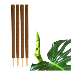 BigDean 4er Set Pflanzstäbe Kokos 110 Cm Monstera Rankhilfe Rankstäbe Pflanzenstäbe Kokosstäbe Verlängerbar