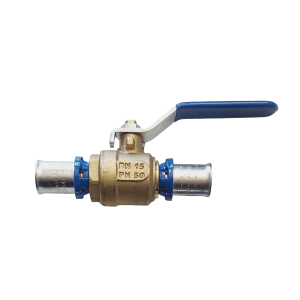 Kirchhoff MS-Kugelhahn 16 mm für MSVR Press Blank, Messing mit blauem Griff.