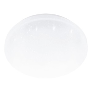 Weiße, runde Eglo Pogliola LED-Deckenleuchte mit glitzerndem Kristalleffekt, Ø 26 cm.