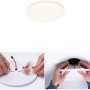 Paulmann LED-Einbaupanel Veluna, rund, 75mm, 4,5W, warmweiß, mit Montagebeispiel.