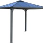 Palram Palermo 3x3 Gartenpavillon in Anthrazit mit LED-Set. Stabiler Pavillon mit Dach aus Polycarbonat.