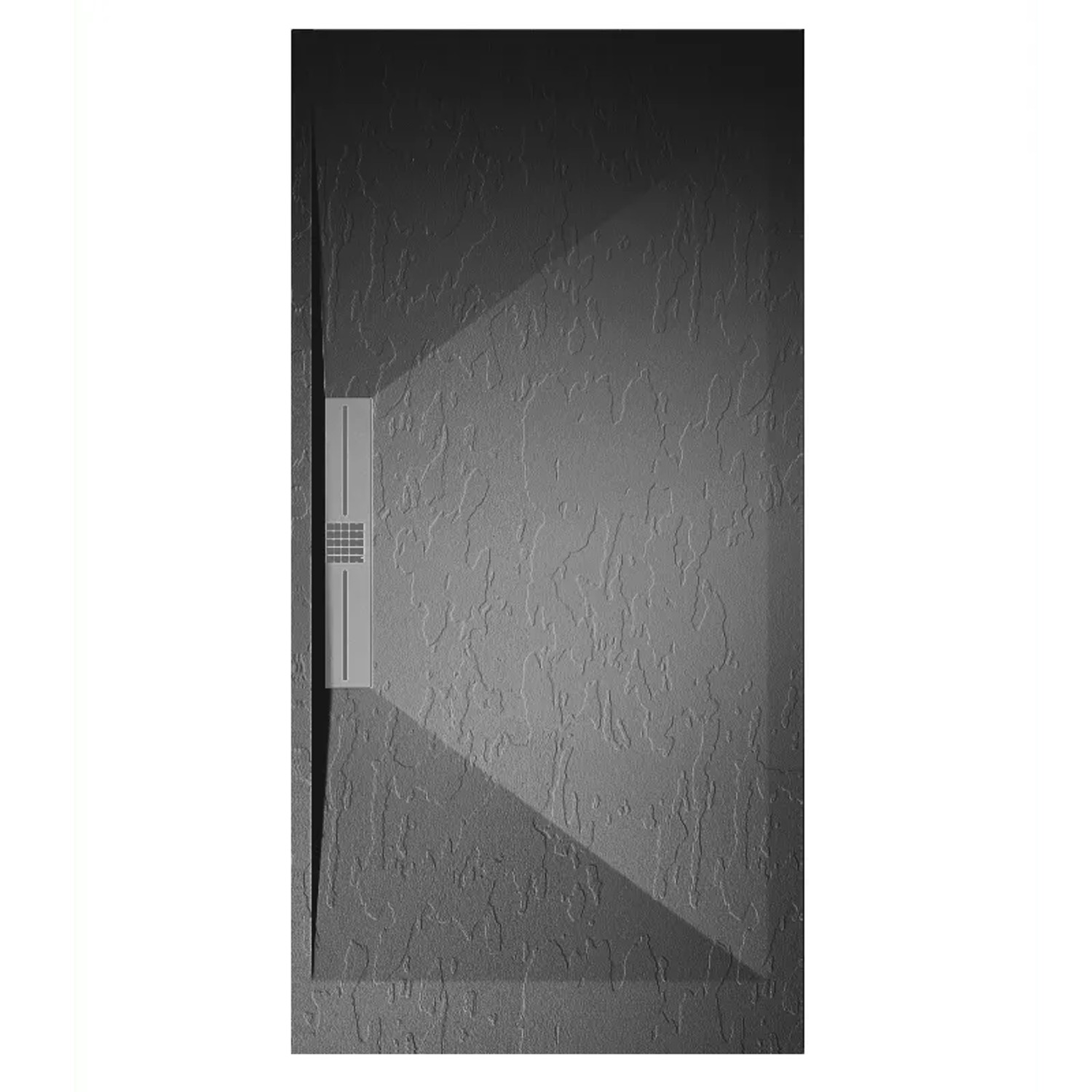 Mirlo Mineralguss Duschwanne Extra Flach Edis  Anthrazit Ablaufschutz Chrom 70x190cm