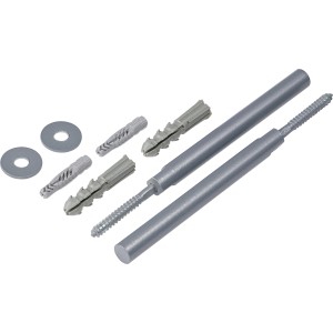 OBI Befestigungs-Pins grau, 2 Stück mit Dübeln und Unterlegscheiben für Wandregale.