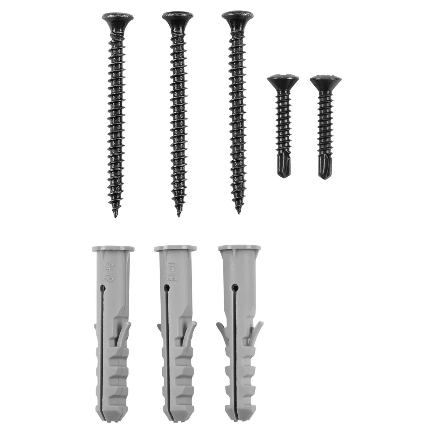 Befestigungsmaterial für SOTECH Handlaufhalter ROBUST: Schrauben und Dübel.