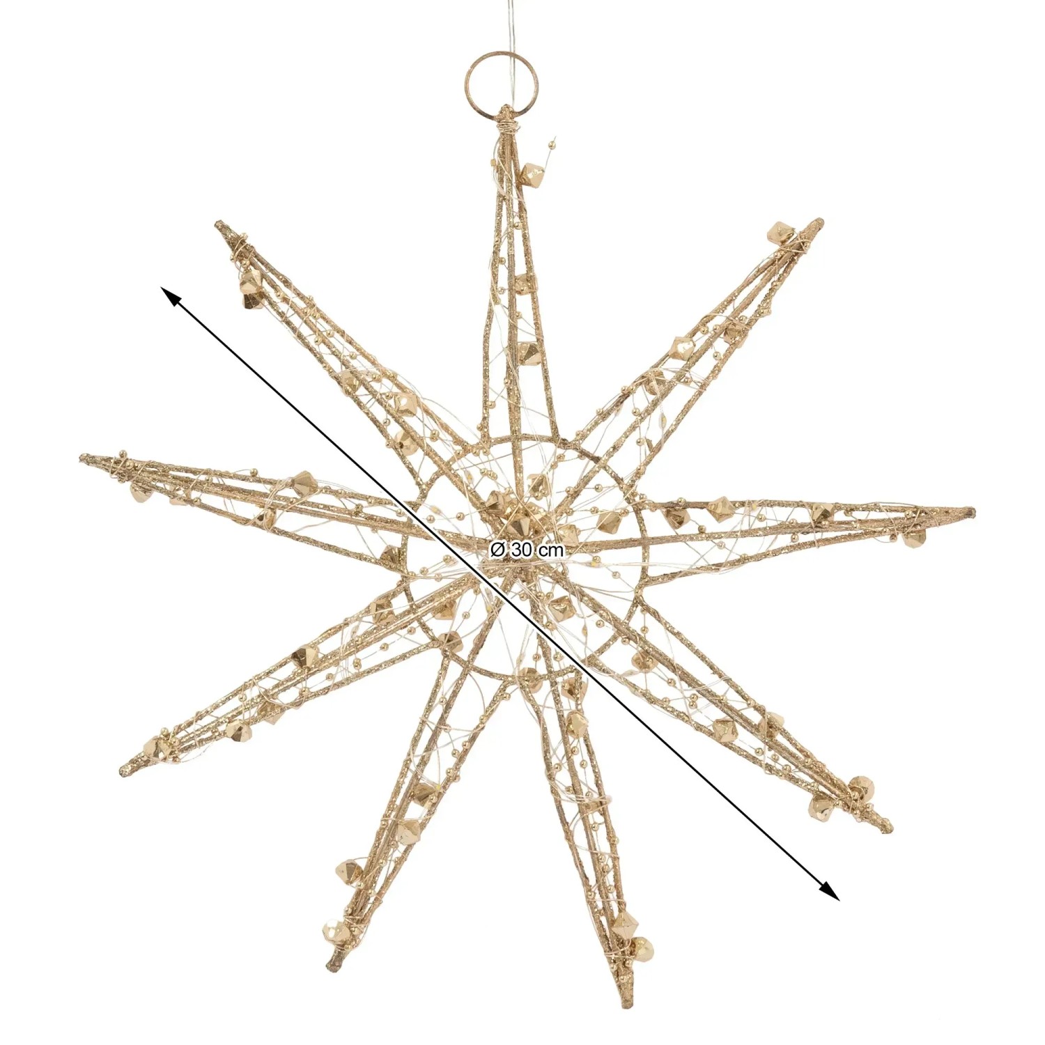 Goldener LED Deko Weihnachtsstern (30 cm) für stimmungsvolle Weihnachtsdekoration.
