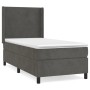 Dunkelgraues vidaXL Boxspringbett 80x200 cm mit Matratze und Kopfteil.