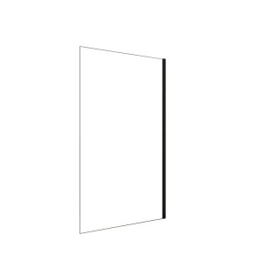 Duschparadies Badewannenaufsatz 70x140cm, 6mm ESG Glas, Duschwand mit schwarzem Rahmen.