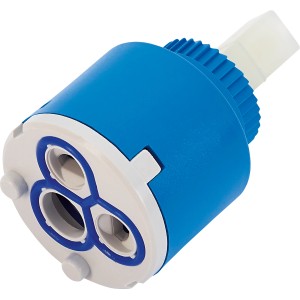 Keramikkartusche 35mm für Küchenarmatur, blau-weiß, Ersatzteil zur Durchfluss- und Temperaturregelung.