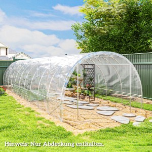Transparente Outsunny Gewächshausfolie (6x10m) aus Kunststoff, wasserdicht und UV-beständig. Nur Folie, ohne Gestell.