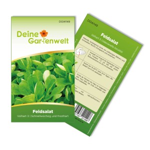 Samenpackung Feldsalat Volhart: Dunkelgrüne, winterharte Sorte für ca. 300 Pflanzen.
