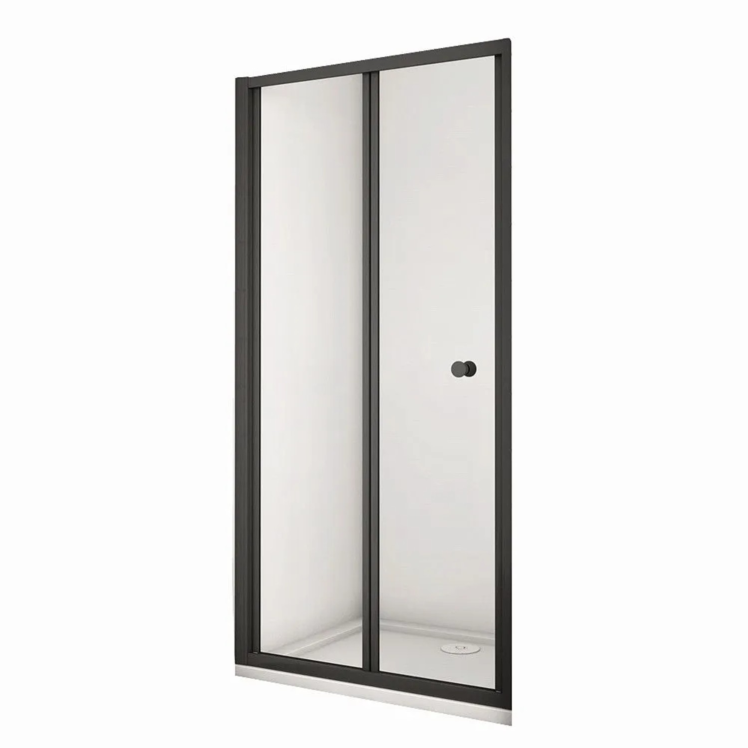 Duschparadies 80 x 195cm Duschtür Falttür Nischentür Walkin Glas Duschetür 5mm Nano Glas Dusche Schwarz