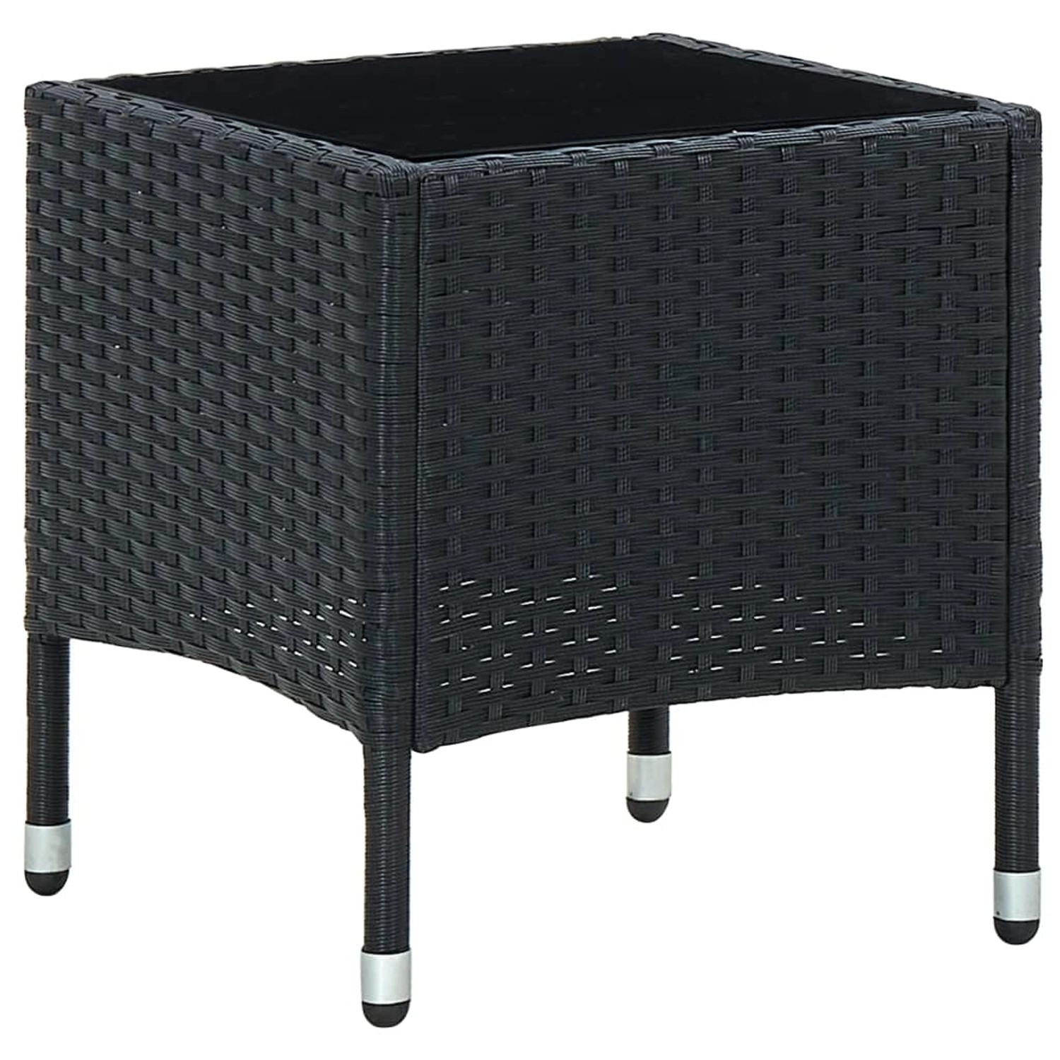 vidaXL Gartentisch Schwarz 40x40x45 cm Poly Rattan 45901 günstig online kaufen