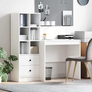 vidaXL Schreibtisch mit Schubladen 2-Tlg Weiß 3337353