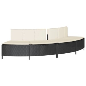 vidaXL Whirlpool-Bänke, 2 Stk., schwarz, Poly Rattan mit Auflagen. Whirlpool Zubehör für entspannte Stunden.