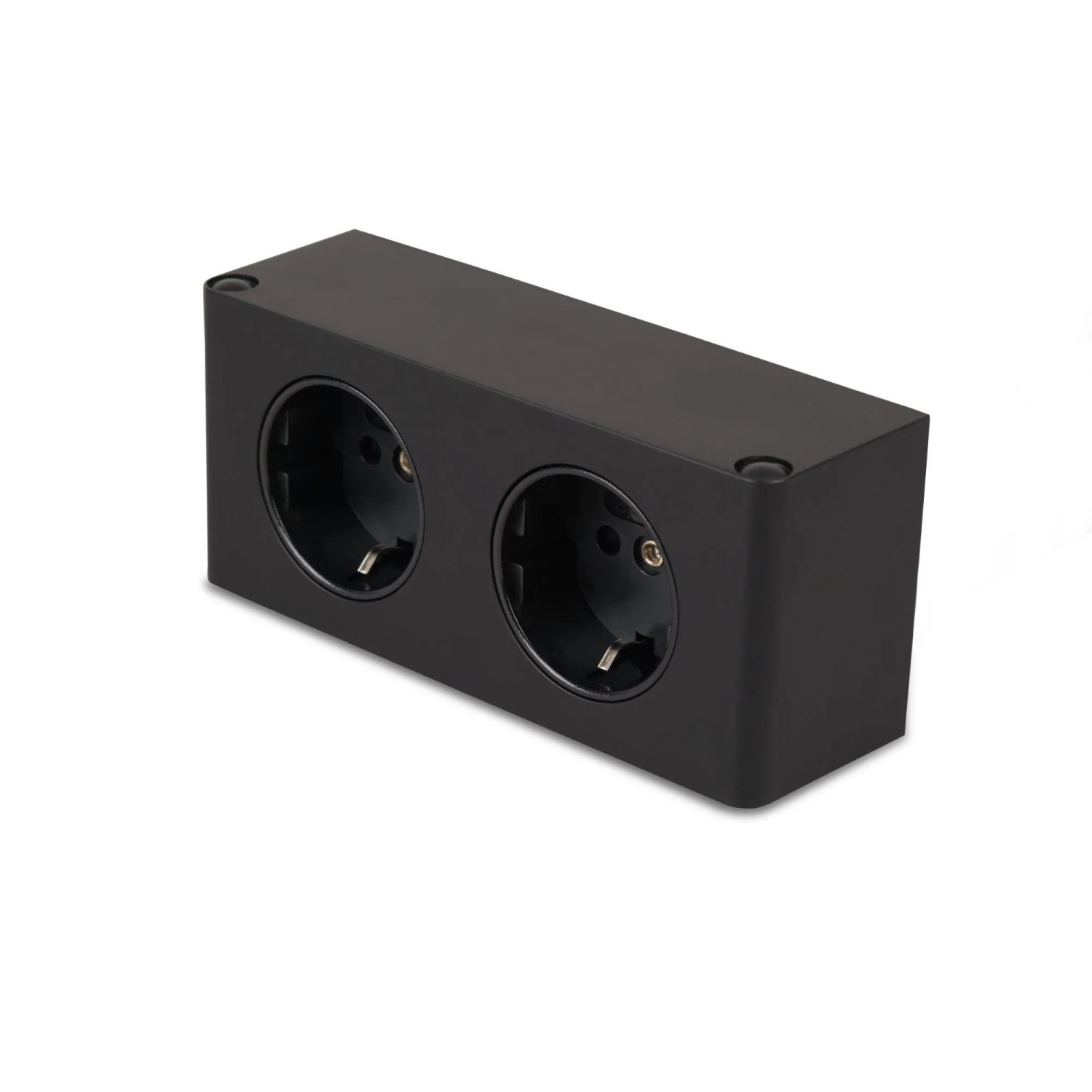 kalb Steckdosenleiste 2 Fach zur Montage 2x 230V 140x46x62,5 mm Kabel mit Stecker Schwarz