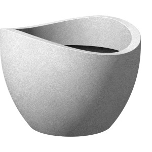 Scheurich Pflanzgefäß Wave Globe, Ø 50 cm, Stony-Grey, aus Kunststoff für Innen- und Außenbereich.