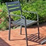 Anthrazitfarbener Garden Pleasure Gartenstuhl Treviso, 4er-Set aus Aluminium für Terrasse und Garten.