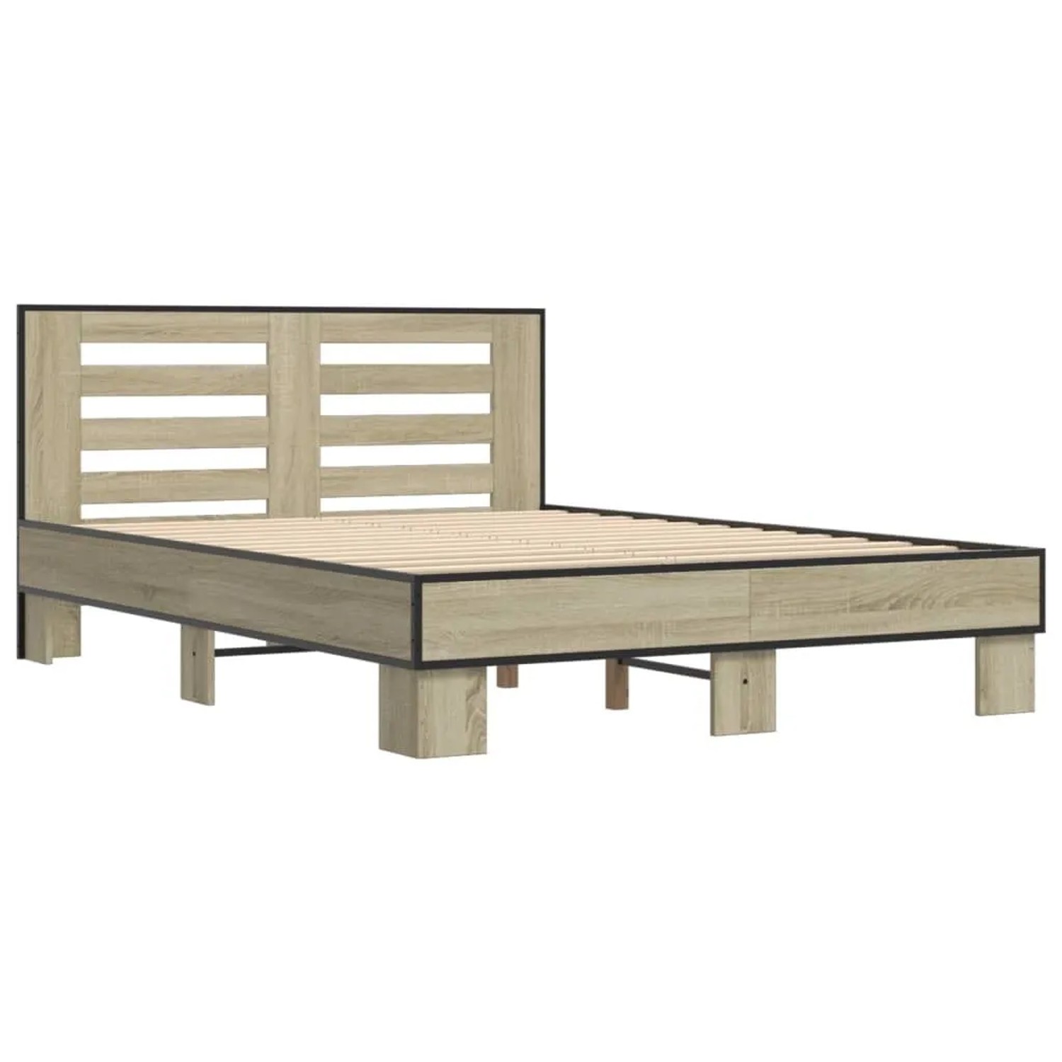 vidaXL Bettgestell Sonoma-Eiche 120x190 cm Holzwerkstoff und Metall 3280118 günstig online kaufen