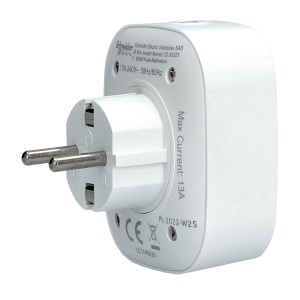 Schneider Electric Wiser Steckdose, weiße Smart Home Zwischensteckdose für Hausautomation.