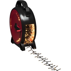 Konstsmide Micro LED Lichterkette mit Kabelaufroller, 1200 warmweiße Dioden, für Außen.
