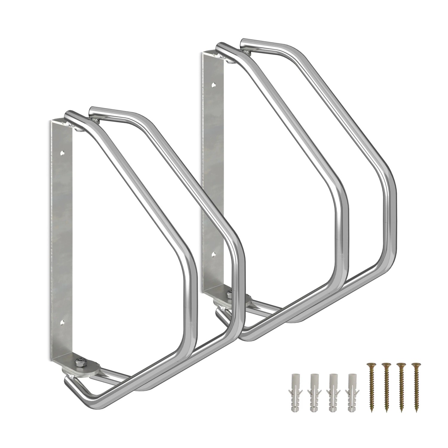 Relaxdays Fahrradständer 2er Set Stahl Silber Schwenkbar 32,5 cm x 9 cm x 29,5 cm 0,8 kg