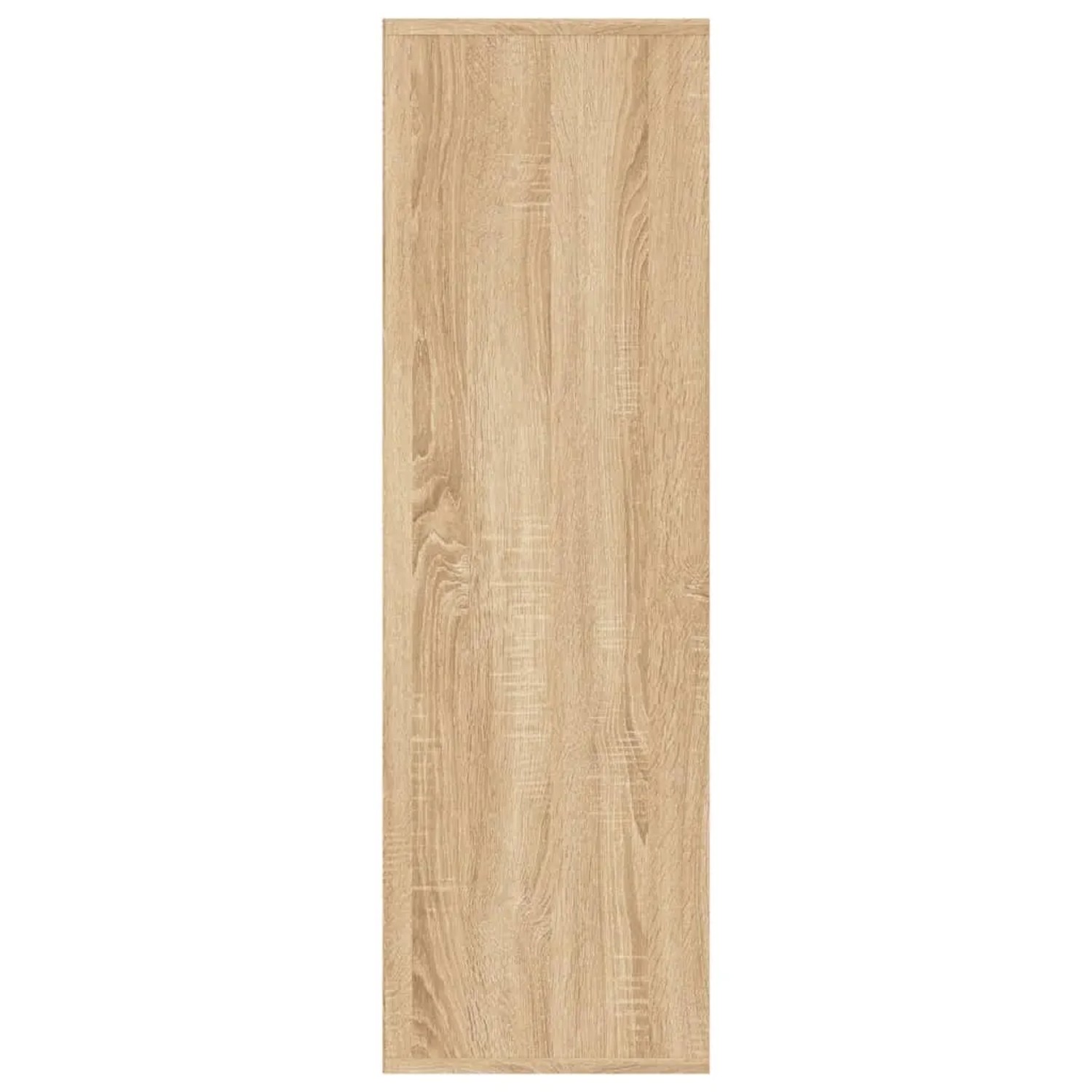 VidaXL Bücherregal Sonoma-Eiche, Holzwerkstoff, 98x30x98 cm, Detailansicht der Holzstruktur.