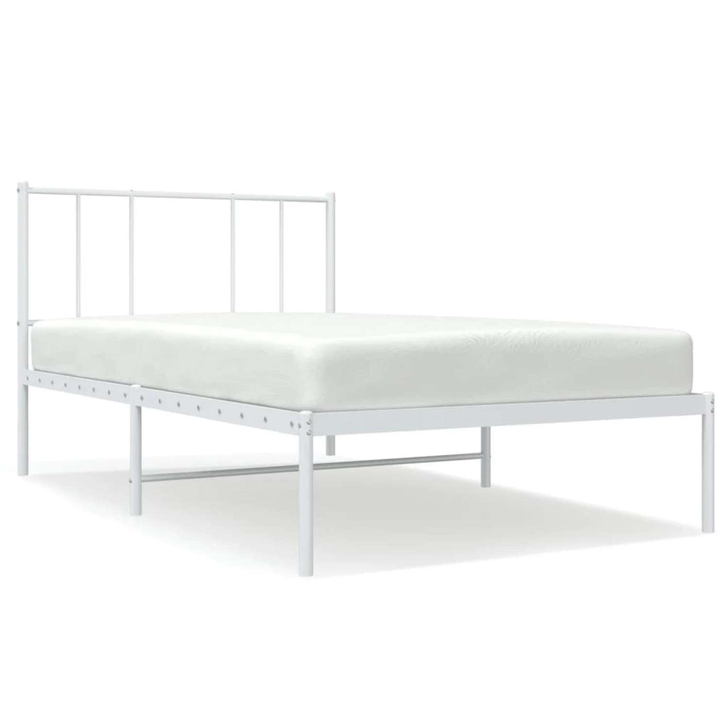 vidaXL Bettgestell mit Kopfteil Metall Weiß 107x203 cm 352525 günstig online kaufen