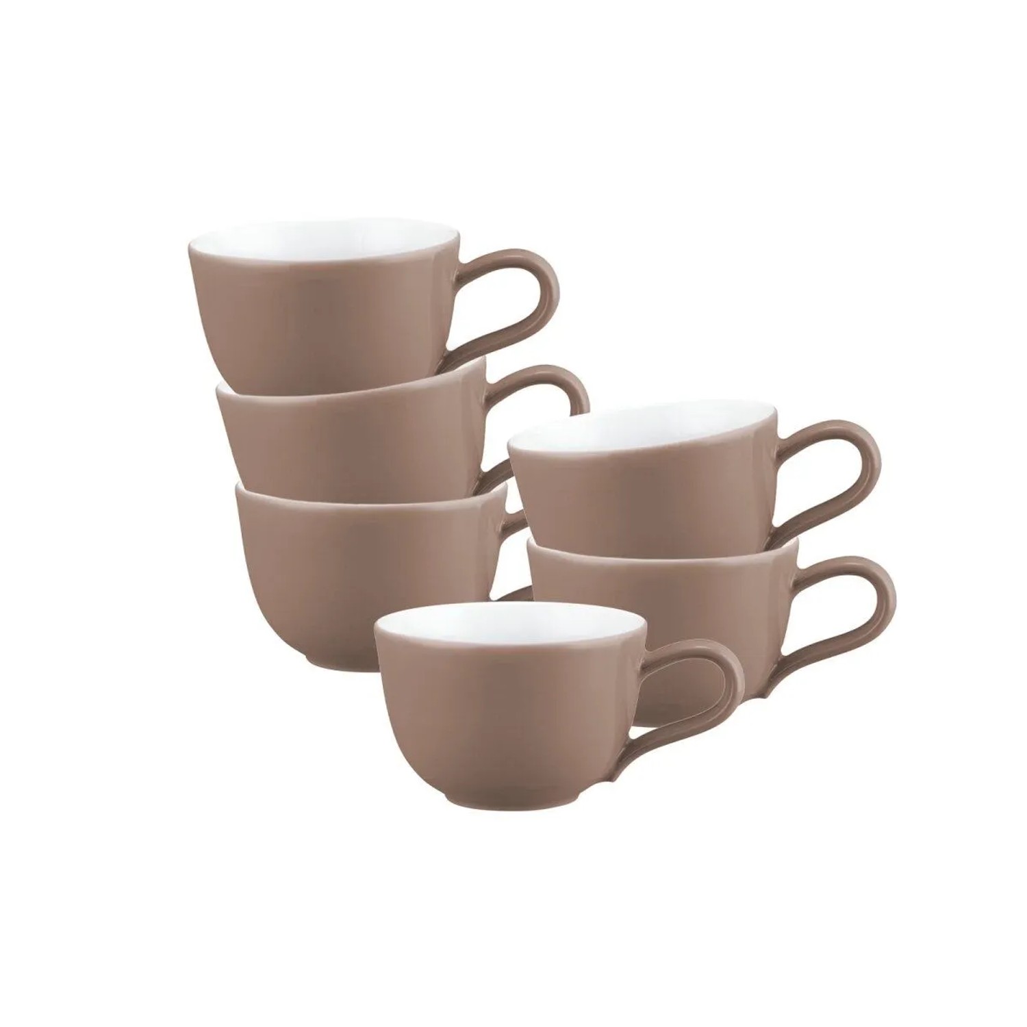 Seltmann Weiden Liberty Pure Colors Espressotasse 90 ml 6er Set Cocoa Brown