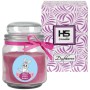 Lila HS Candle Duftkerze im Bonbonglas mit Hasenmotiv und Geschenkbox.