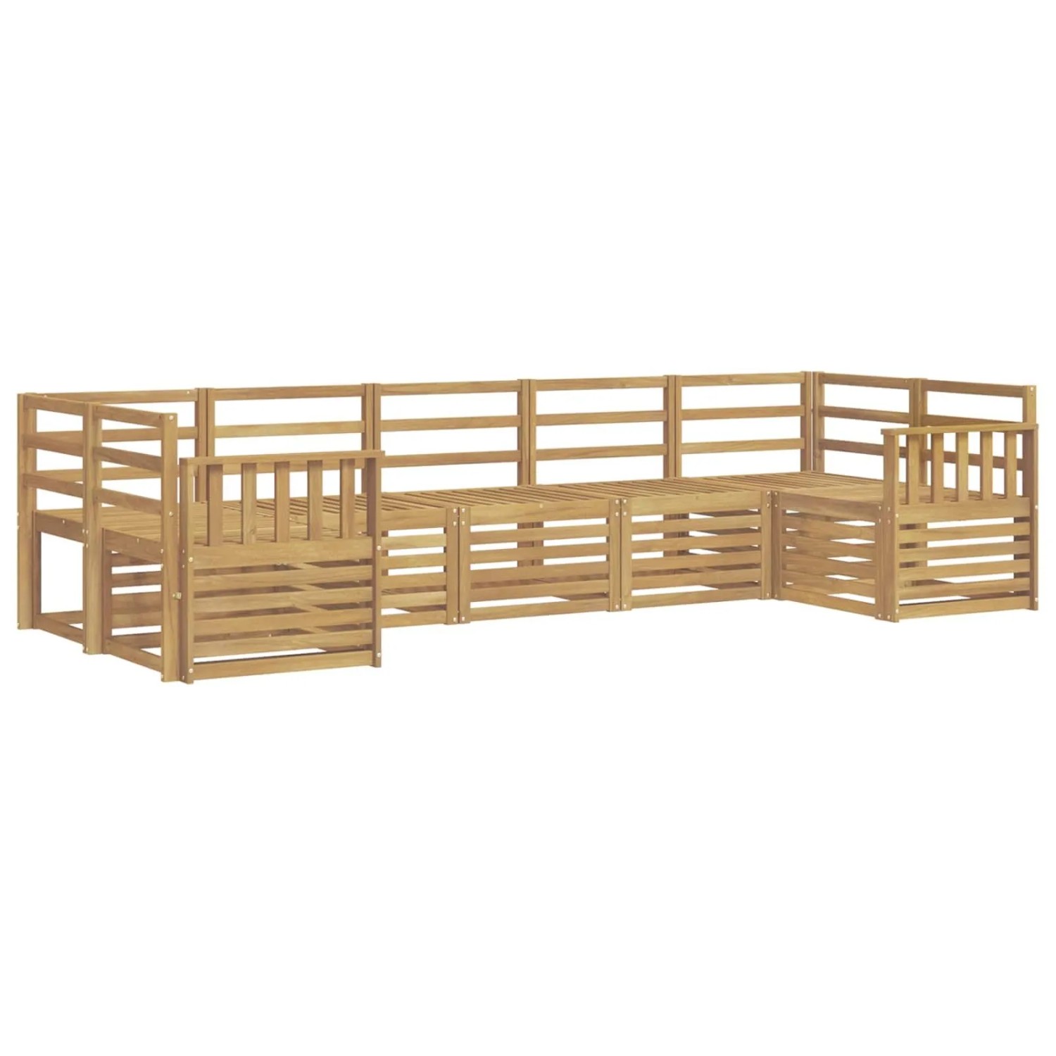 vidaXL Outdoor-Sofagarnitur 7-Tlg Weiß 304 x 128,5 x 73 cm 3392424