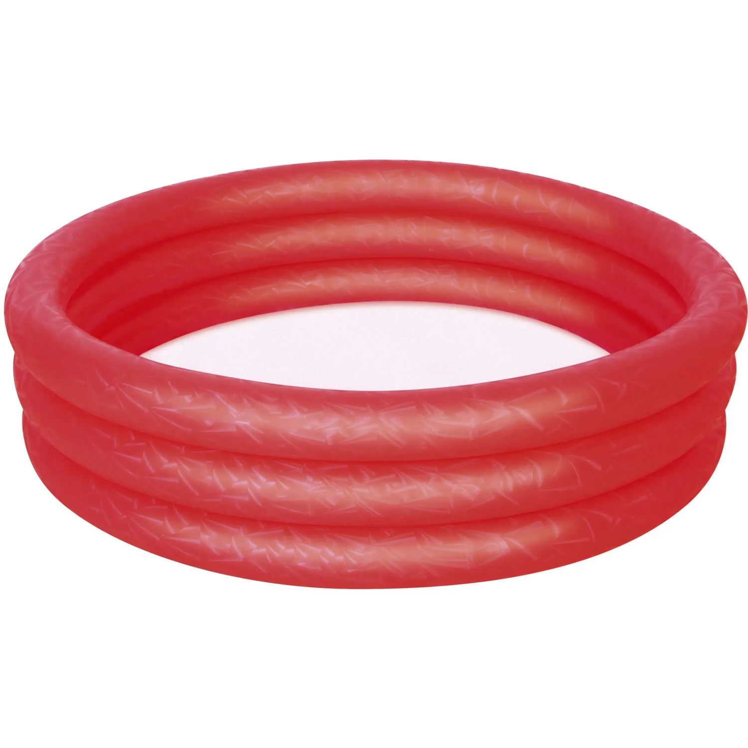 Rotes Bestway Planschbecken Classic, 122 cm, mit drei Luftringen.