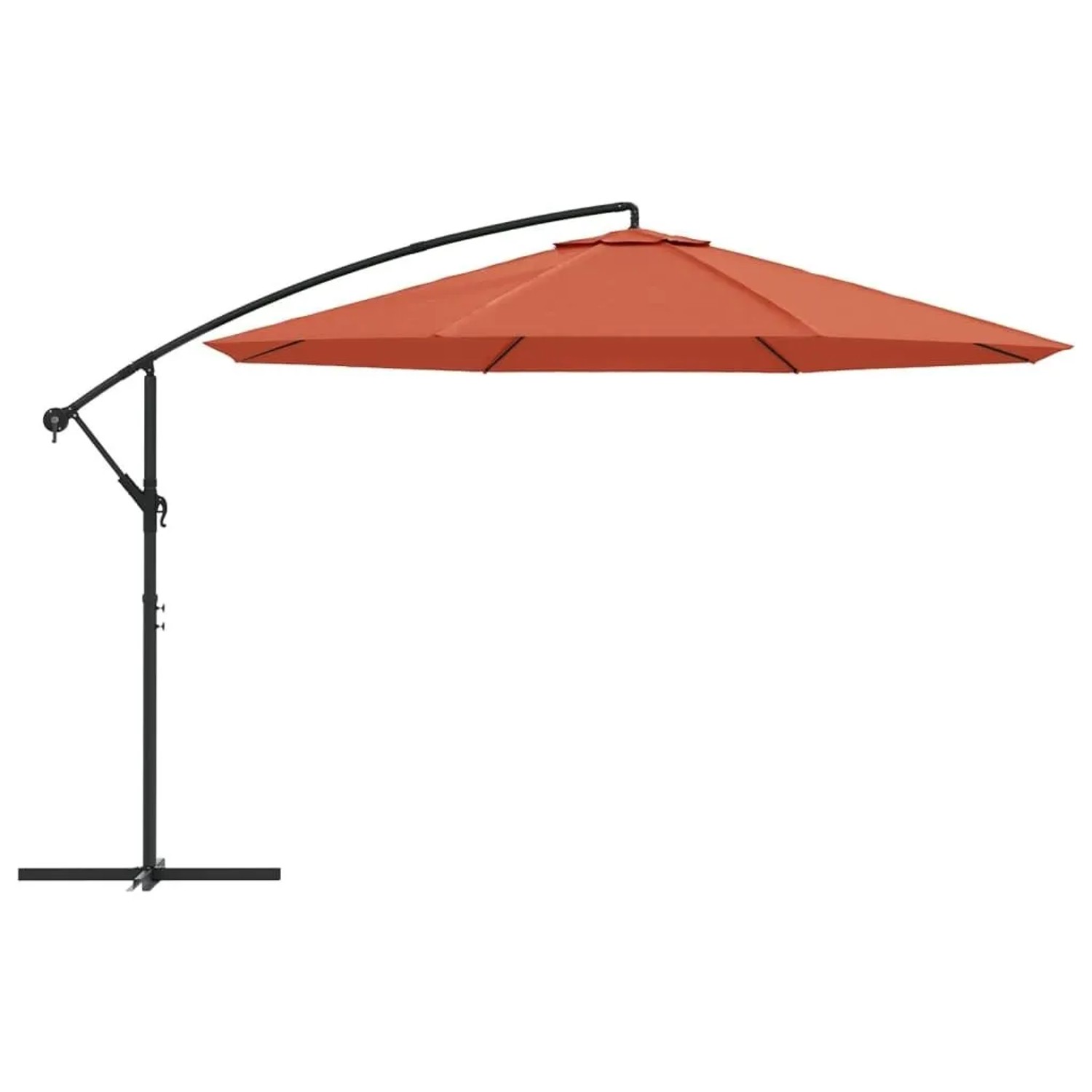 vidaXL Ampelschirm, 350 cm, Terrakotta, mit Kurbelmechanismus und Metallmast für Garten & Terrasse.