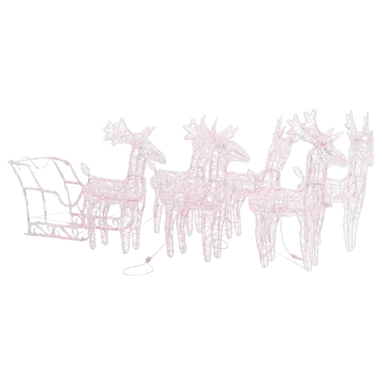 vidaXL Rentiere Schlitten Weihnachtsdekoration 320 LEDs Acryl 3100423