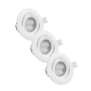 LUXULA 3er Set LED Einbauspot Ø68mm 3-Stufen Dimmbar Einbaustrahler Schwenkbar 450lm IP44 5W 2700K Warmweiß