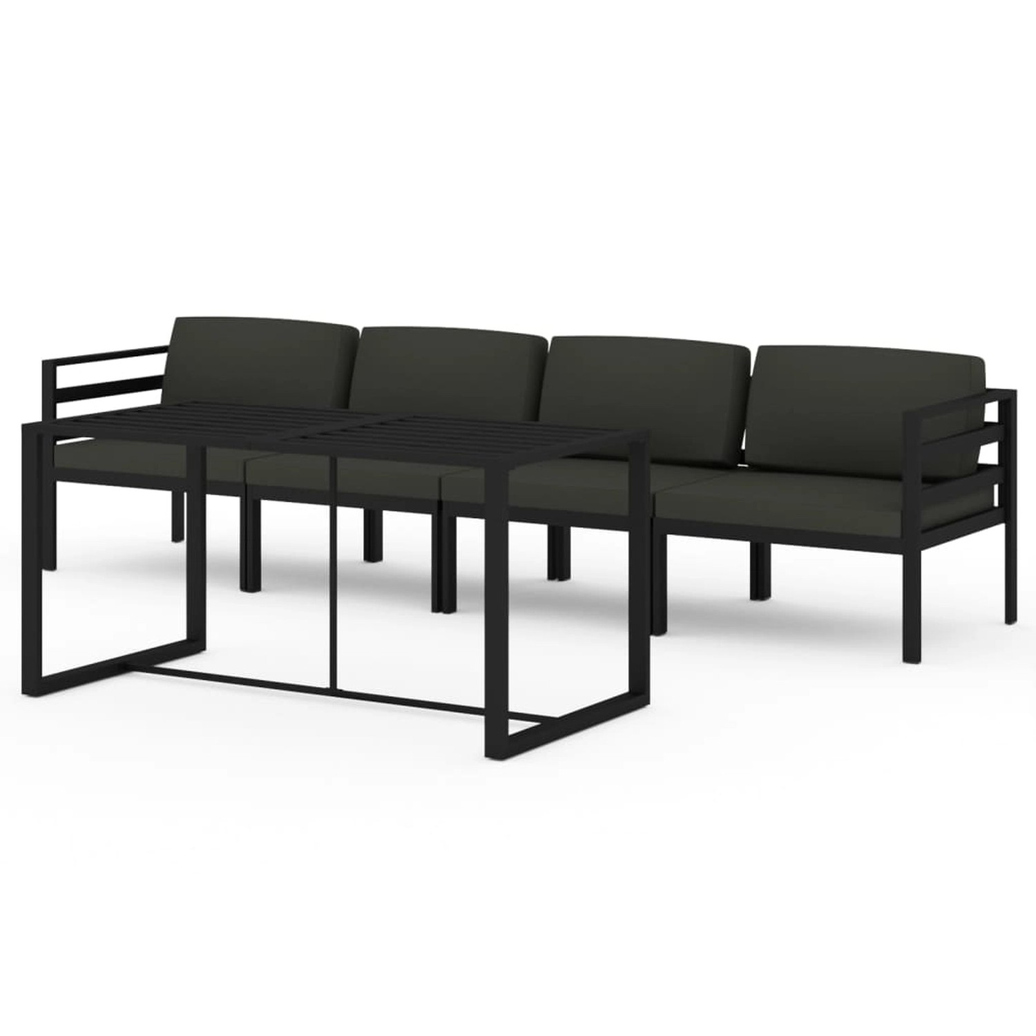 Vidaxl 5-tlg. Garten-lounge-set Mit Kissen Aluminium Anthrazit günstig online kaufen