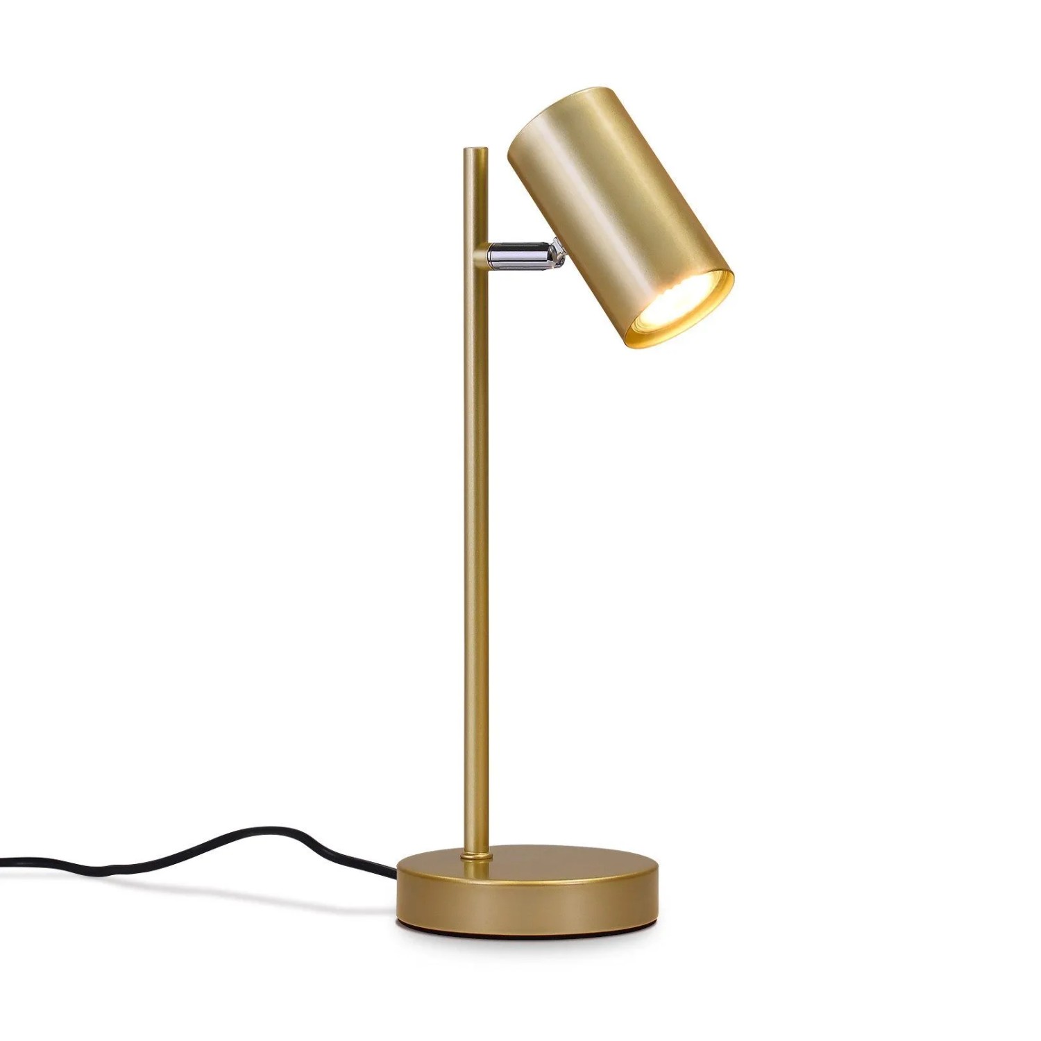 NETTLIFE Nachttischlampe Wohnzimmer Tischlampe Gold Schwenkbar 350° Gu10 Gold Metall Schreibtischlampe