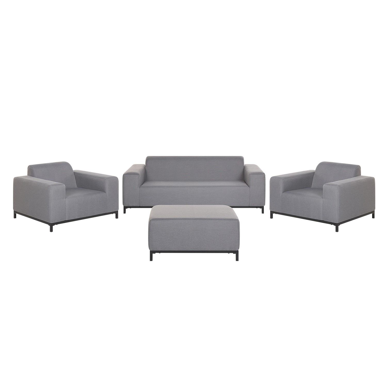 Beliani Lounge Set ROVIGO Grau Schwarz 84x186x68